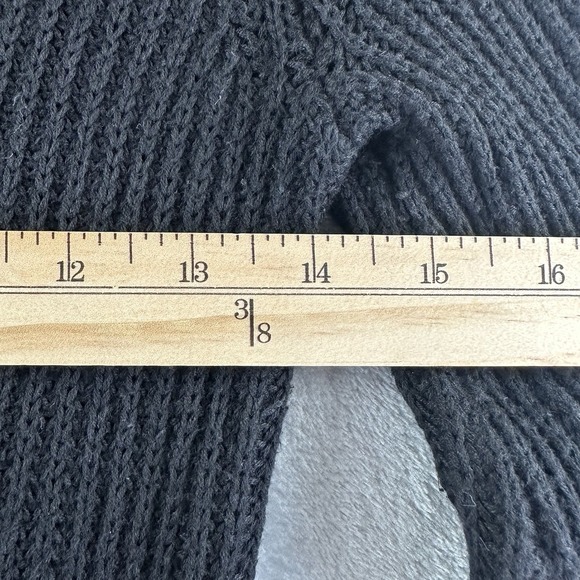 Cupio Sweater Women's S Black Long Sleeve V-Neck Choker Collar - Picture 6 of 8